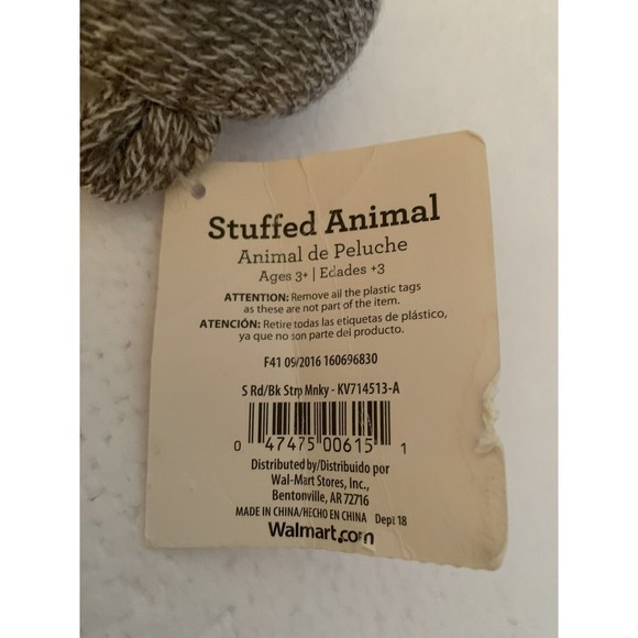 Sock Monkey Dan Dee Collector’s Choice Brown 9" Stuffed Monkey Silver Heart TAG - Picture 13 of 13